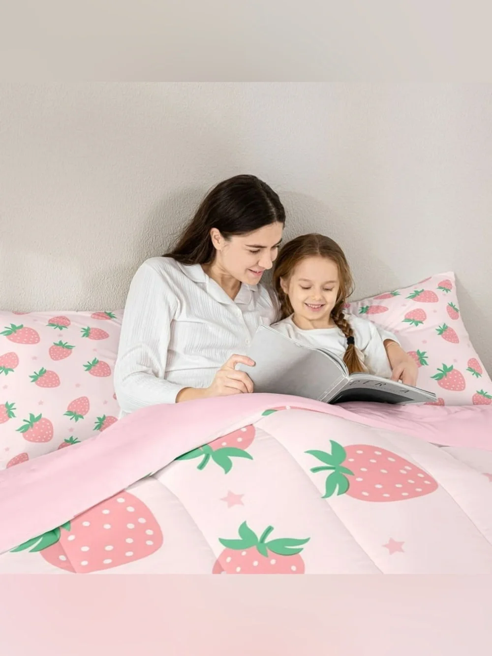 Feelyou Girly Pink Strawberry Twin Comforter Set